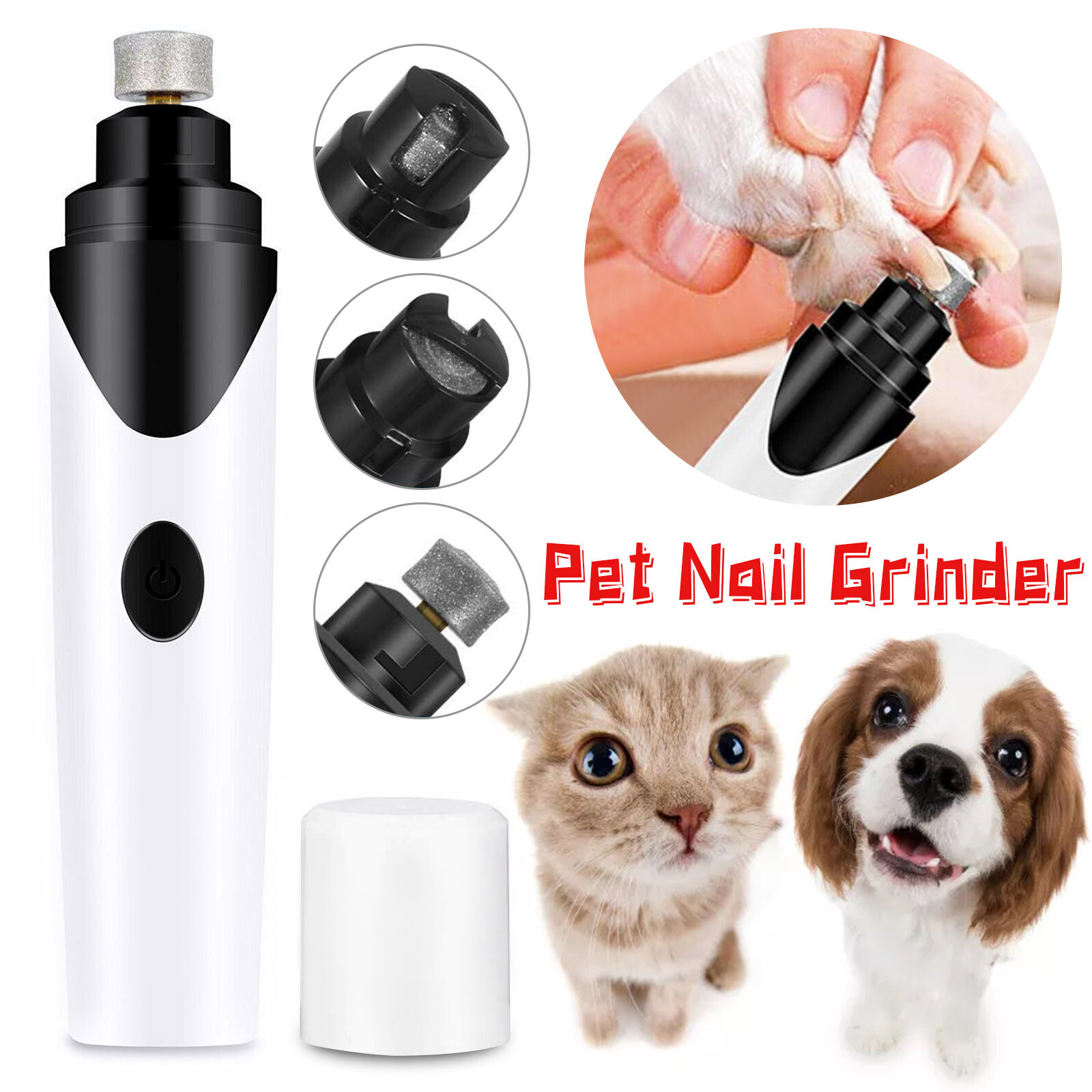 Electric Dog Toe Nail File Grinder Clippers Pet Cat Claw Grooming