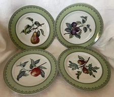 Andrea by Sadek WINTERTHUR FRUIT - Set of 4 Green Edge 8.25" Plates - Mult avail