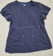 Koi Sapphire Blue Short Sleeve Scrub Top Large