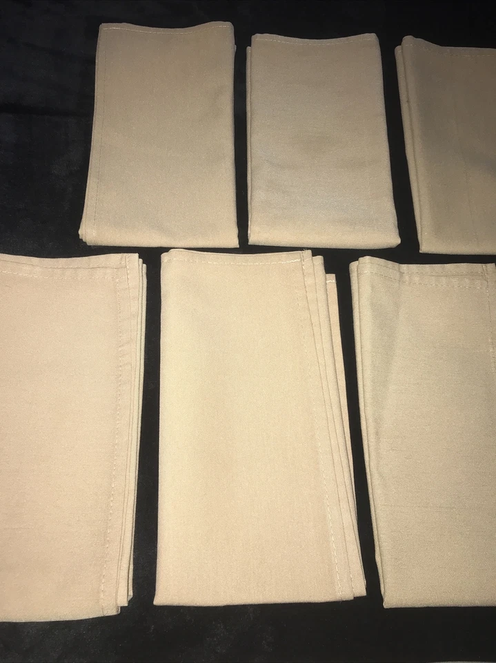 Juego de 8 servilletas cuadradas de tela de mezcla de algodón bronceadas de 19" x 19" Foto 4 de 4