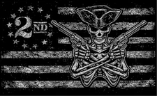 2nd Amendment Revolver USA Blackout 3'X5' Flag ROUGH TEX® 100D