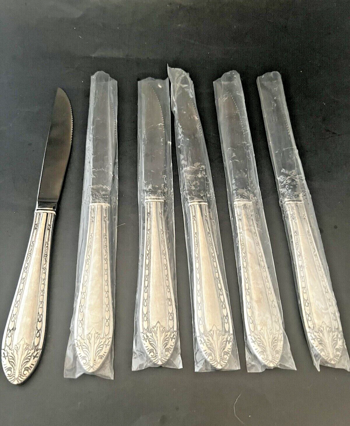 Reed & Barton Marie Antoinette Stainless Flatware 9 1/2" Steak Knives Set of 6