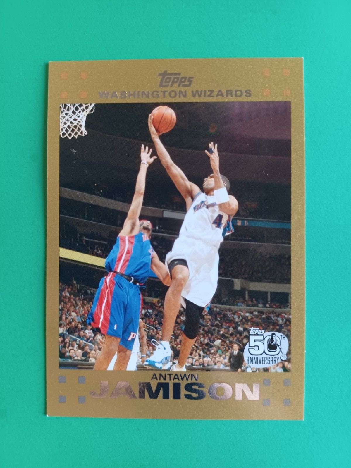 2007-08 TOPPS ANTAWN JAMISON #18 GOLD PARALLEL #/2007 WASHINGTON WISARDS