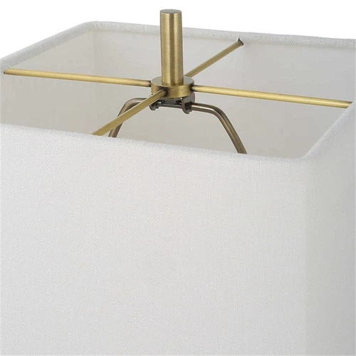 Uttermost Escort Contemporary Metal Marble and Fabric Buffet Lamp in Brass/Gold - Picture 4 of 7
