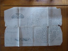 1896 Der Schnitzer Designer Tischplan Blatt Henry K Kuchmann Kunsthandwerk