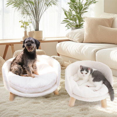 Elevated Pet Bed Dog Cat Stool Sofa With Pad Waterproof Washable Pet Chair Round
