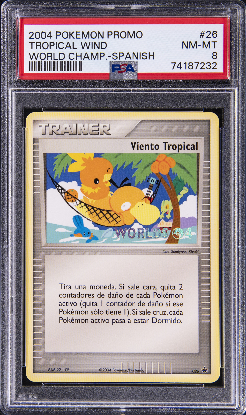 2004 POKEMON WORLD CHAMPIONSHIPS PROMO SPANISH #26 TROPICAL WIND PSA 8