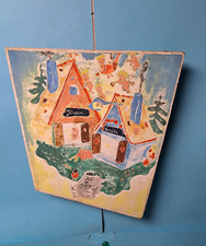 ALTES WANDBILD GIPSBILD HANDARBEIT 1959
