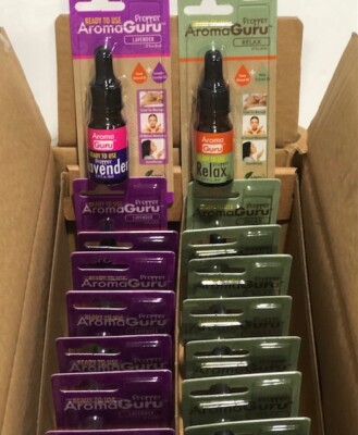 18-Pack Aroma Guru Lavender (9x) & Relax (9x) Essential Oil 0.27 oz Bottles