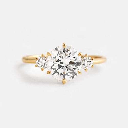 Bague vntage gros damants talle émeraude, bague de fançalles Art