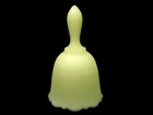 Satin Custard Glass Bell, Scalloped Rim, Opaque Yellow, Vintage Art Glass