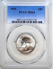 1954-P Silver Washington Quarter- PCGS MS 64-Fading Blue Label.