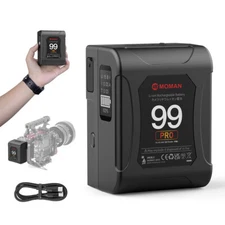 Moman Power 99Pro V-Mount Battery 99Wh with D-TAP/USB-C/A Outputs for Camera