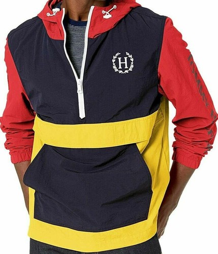 Tommy Hilfiger Herren 2XL Mehrfarbig Wasserabweisend 1/2 Zip Kapuzenjacke Neu ohne Etikett