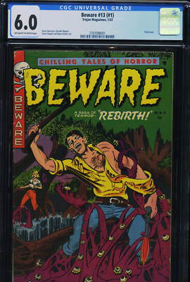 BEWARE #13 (#1) - CGC-6.0, OW-W - Trojan - Pre-code horror - Golden Age