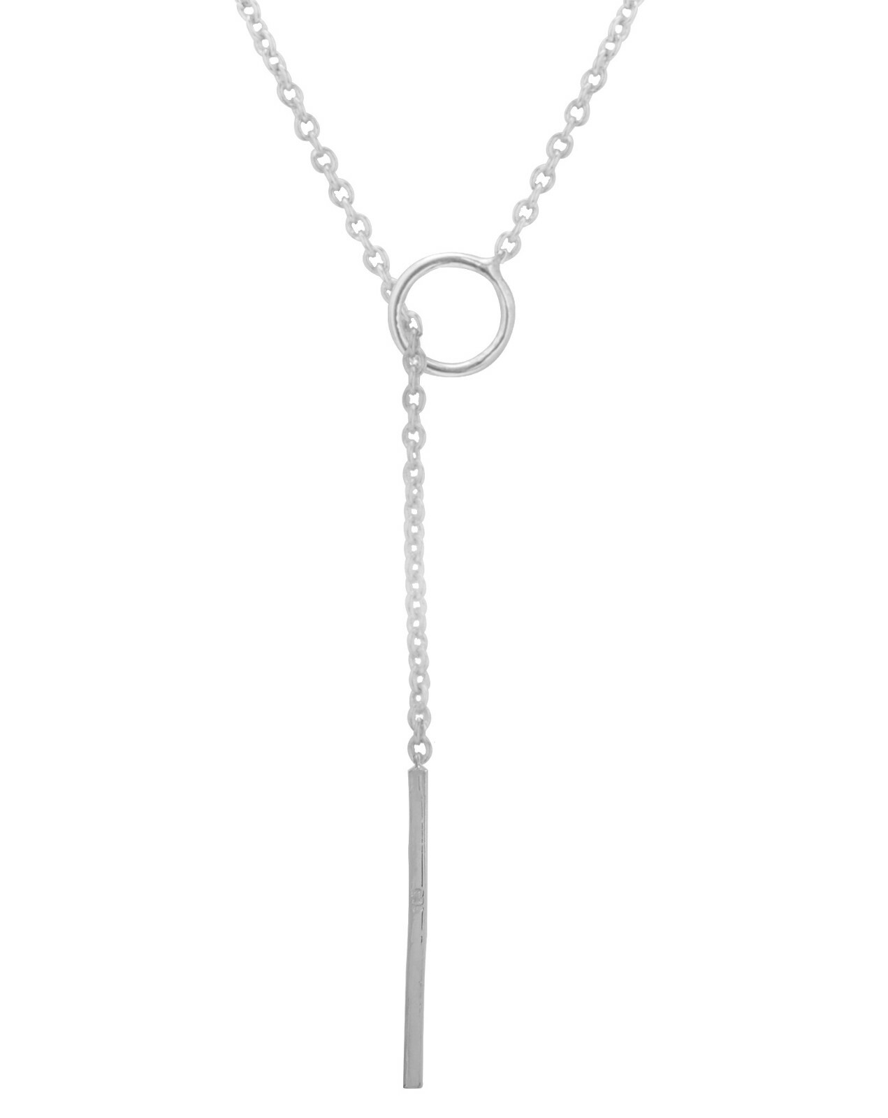 925 Sterling Silver Necklace Circle Bar Lariat s Delicate Daily eBay
