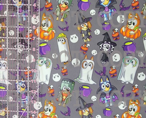 Custom Cotton Woven Fabric TV Show Cartoon Bluey Toddler Halloween 1/4 Yard - Picture 2 of 2