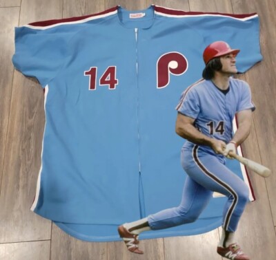VINTAGE AUTHENTIC PETE ROSE PHILLIES JERSEY 60 4XL MITCHELL NESS BASEBALL 