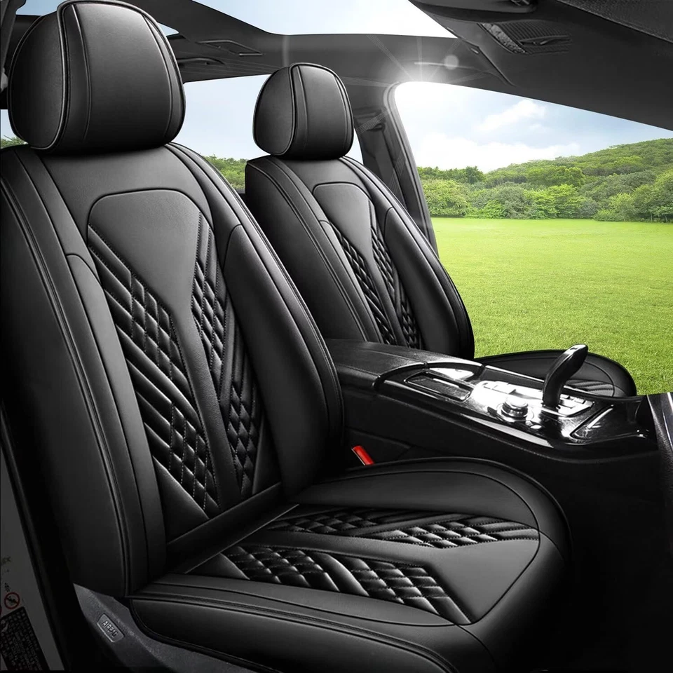 Luxury Car PU Leather 5 Seat Covers Full Set Cushion Black For BMW X3 2011-2017 Foto 2 de 4