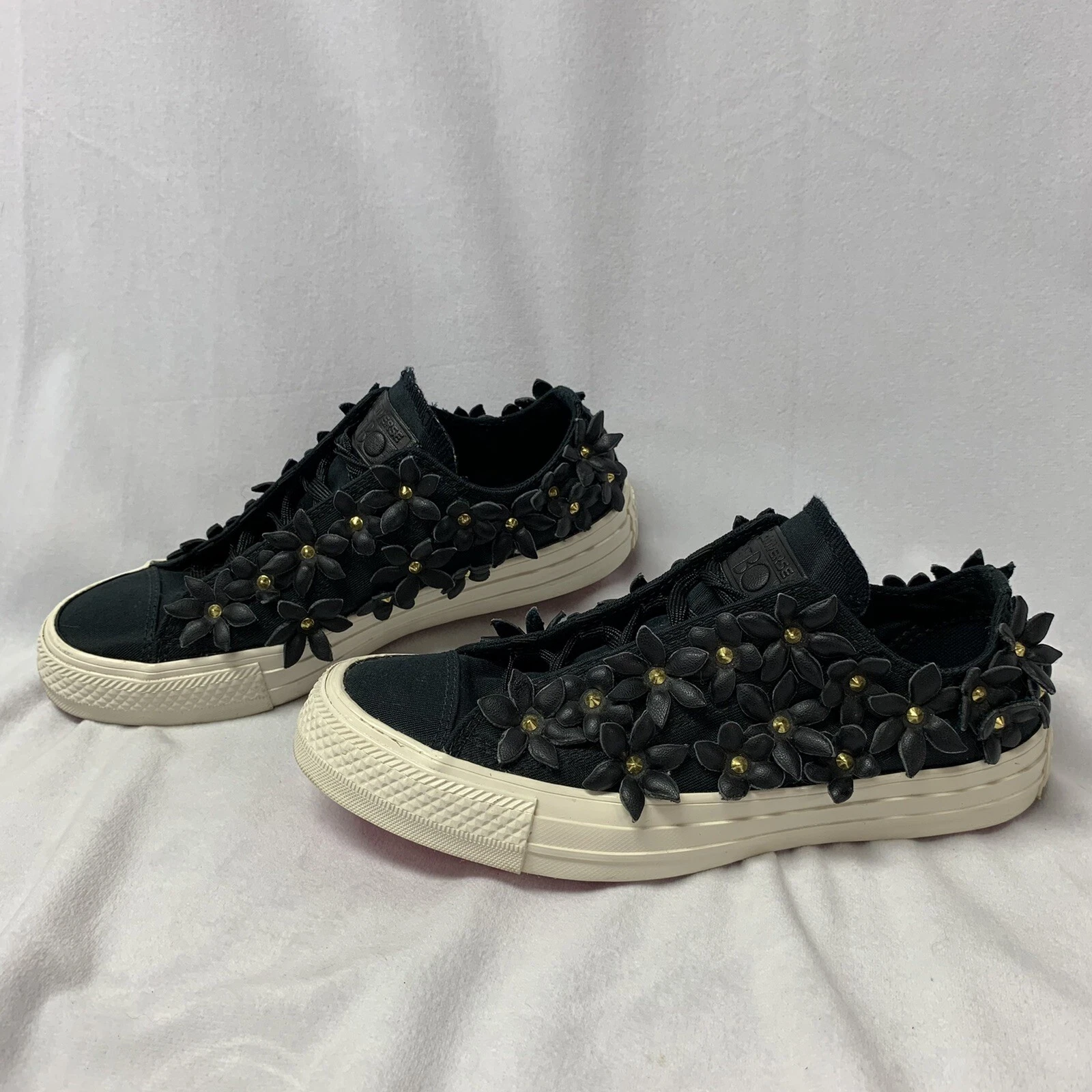 Converse PatBo nere Chuck Taylor All Star fiori di bue floreali da donna taglia 6