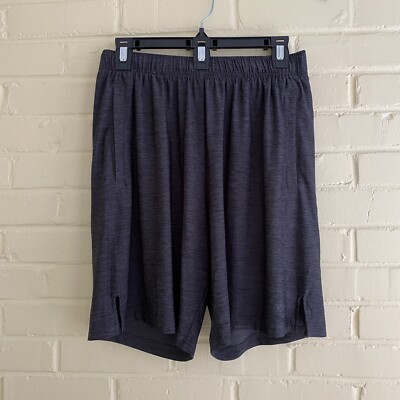 Leg3nd Heathered Black Breaker Shorts 9'' Linerless Drawstring Men's Size Medium 