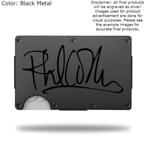 Custom PHIL COLLINS Laser Engraved Wallet - Pick A Wallet Color - Afbeelding 1 van 9