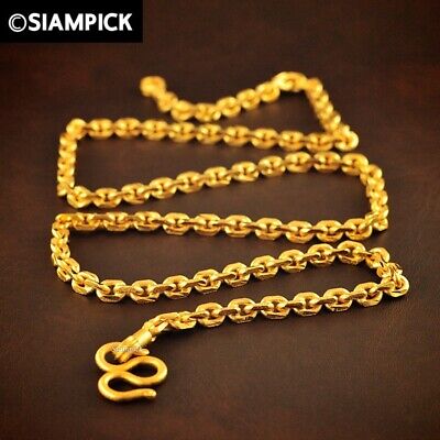 ROLO Chain Necklace Thai Baht 24K Gold Jewelry Woman Amulet Buddha Necklace GIFT