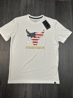Under Armour Project Rock USA Flag Tee Men's T-Shirt NWT 1383312