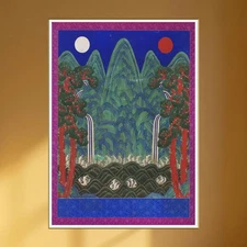 Sun Moon & Five Peaks (Irworobongdo) King's Background Painting of Joseon Kore