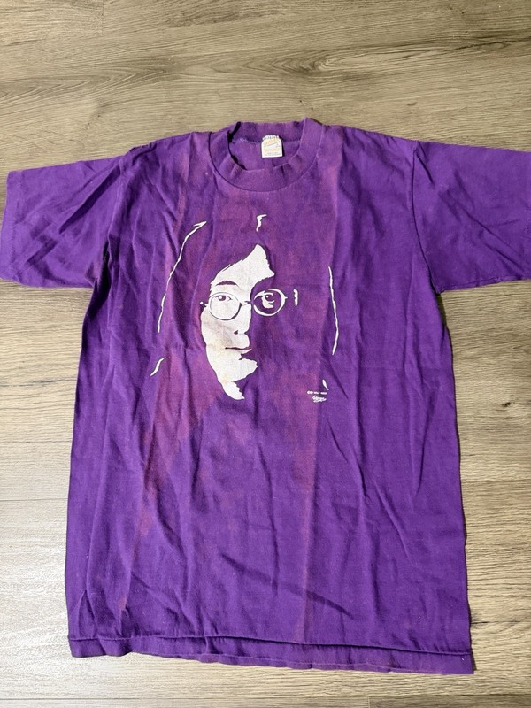 Sportswear John Lennon graphic t-shirt screen-printed silhouette USA Purple Larg