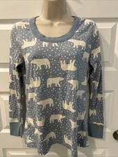 NEW Hanna Andersson Sz L Polar Bear Organic Cotton Long Sleeve Pajama Top Blue