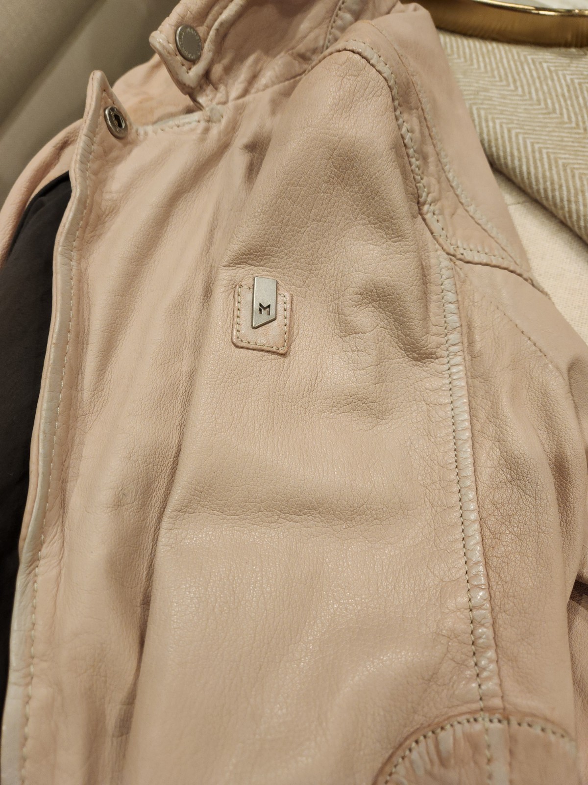 Mauritius Sofia Jacket 100% Lamb Leather Pale Pin… - image 19