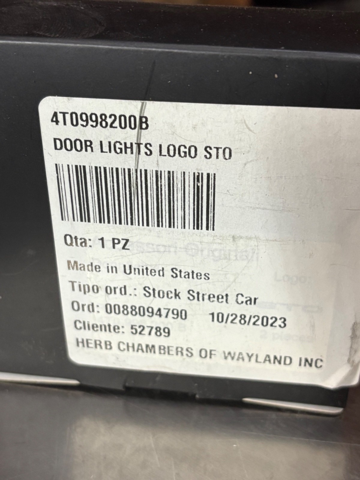 4T0998200B LAMBORGHINI HURACAN STO LOGO DOOR LIGHTS PAIR