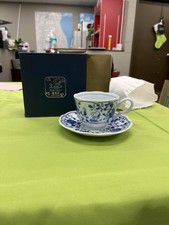 Tasse à thé et soucoupe bleu et blanc Kaneshotouki Snoopy Peanuts 630737 Made in Japan