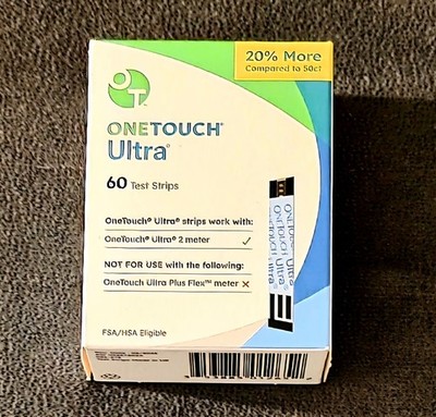 One Touch Ultra Test Strips - 60 Strips - Exp. 08/2026