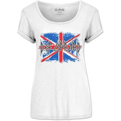Def Leppard - Union Jack White Damen Shirt Gr. XL Official Merch