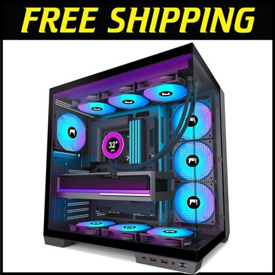 H1 ATX Case - Elevated Gaming Setup with 7 ARGB Fans & Type-C Connectivity