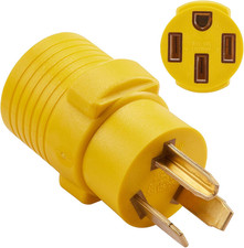 NEMA 10-30P to 14-50R EV Charger Adapter, 30 Amp 3 Prong Dryer Plug to 50 Amp 4