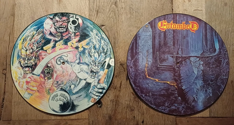Metal Picture Disc Sammlung Vinyl DIO Scorpions Entombed S.O.D. Heavy Death Tank - Bild 2 von 4