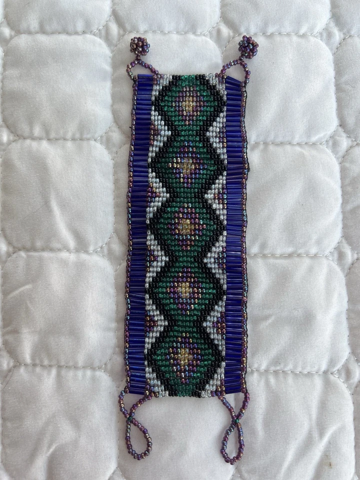 Pulsera hecha a mano con cuentas azteca del suroeste festival boho joyería artesanal Foto 2 de 4