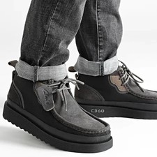 Clarks BNIB Mens Boots WALLABEE FTR GTX Black Combination Suede UK 9 / EU 43