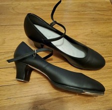 Capezio Dance Tap Shoes Black with heal and strap, Size 9.5 M