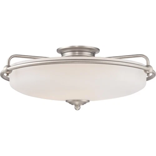 Quoizel GF1621 Nickel Griffin 4-Light 21"W Flush Mount Ceiling Fixture - Picture 1 of 12