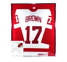 Doug Brown Signed CCM Hockey Jersey Framed Red Wings JSA Auto