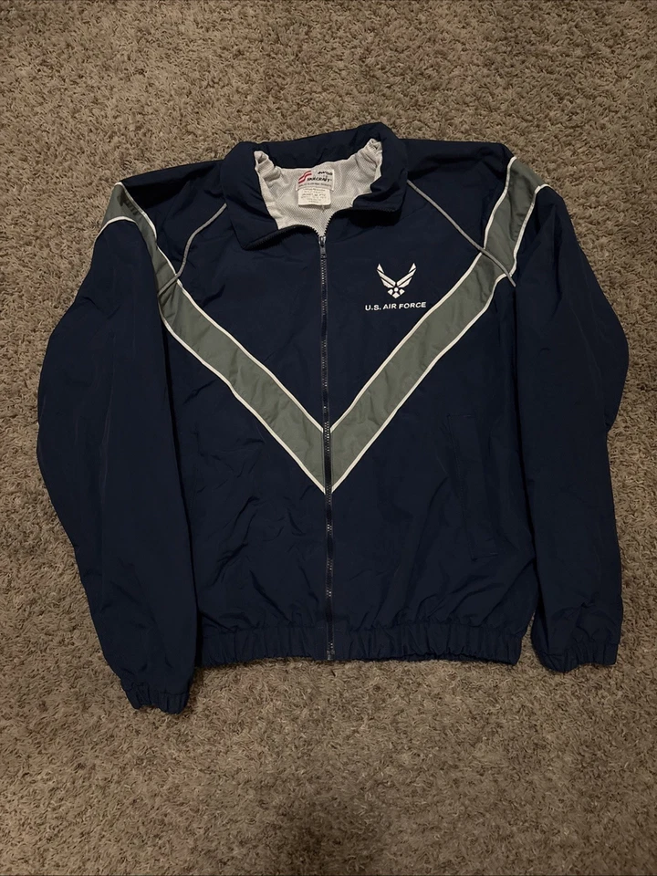 Chaquetas de hombre AirForce talla grande azul cremallera completa chaqueta de bombardero Foto 3 de 3