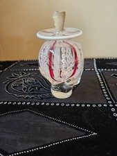 Heron glass Ralph Mossman red and white Zanfirico perfume bottle and stopper