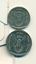 2 DIFFERENT COINS from SOUTH AFRICA - 1 & 2 RANDS (BOTH DATING 2003)