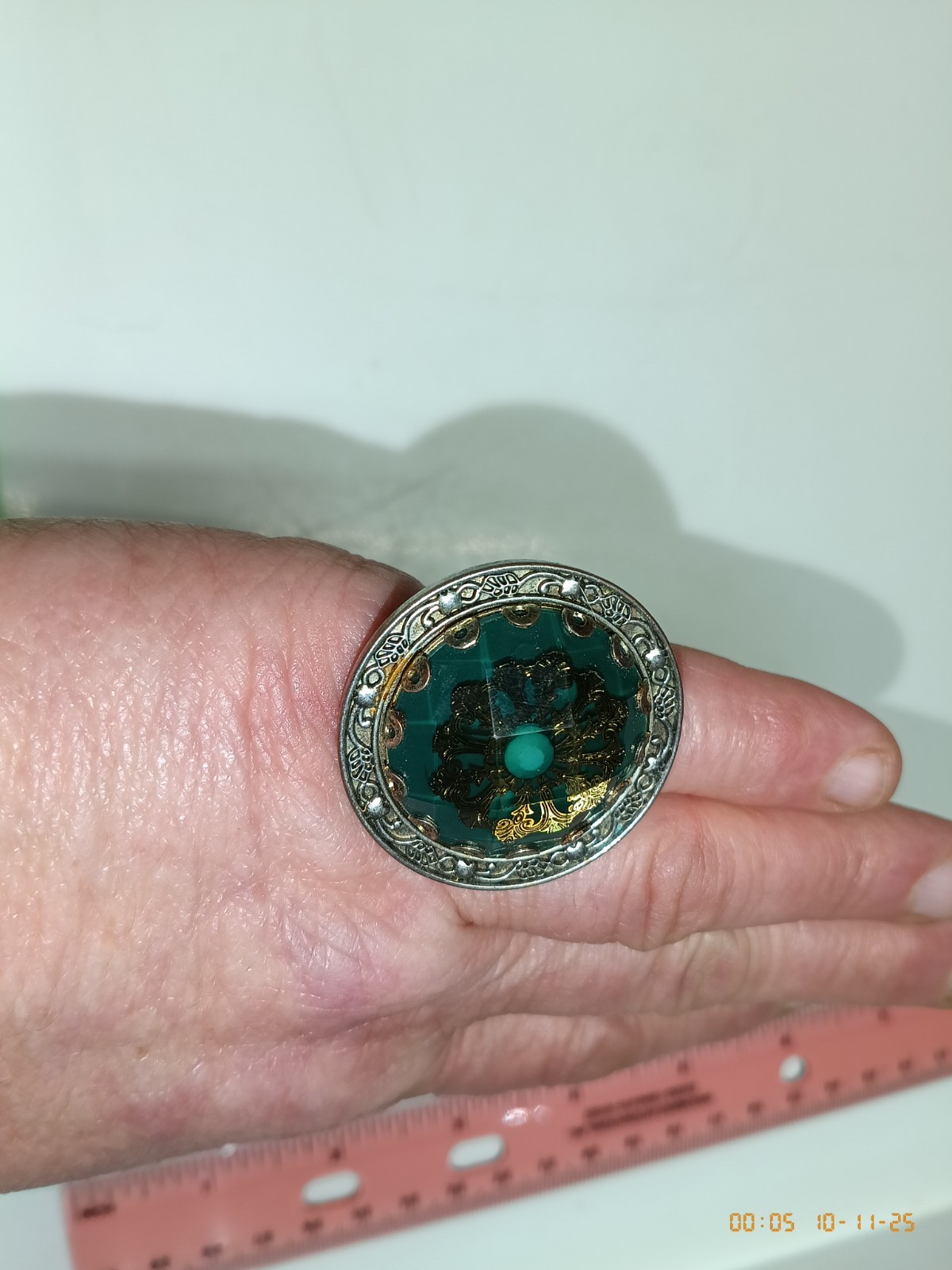 Vtg Oversized Statement Ring Lucite? Beautiful Aq… - image 3