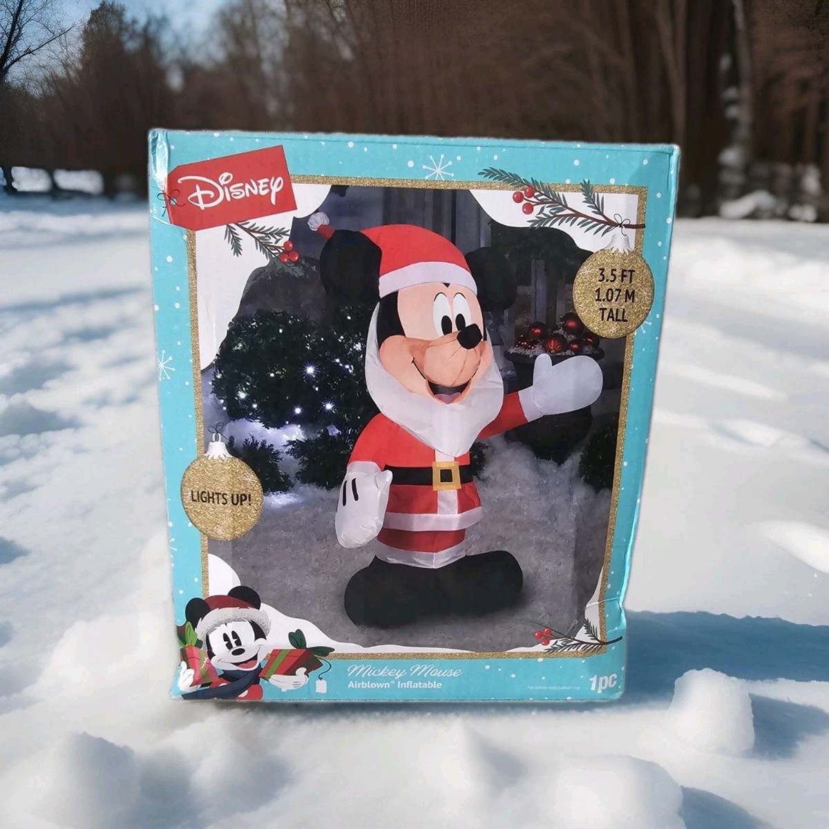 Disney * Christmas * Lighted * Mickey Mouse Santa Claus Airblown