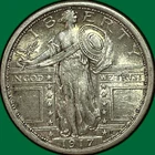 1917 Type 1 Standing Liberty Quarter Almost Uncirculated AU Coin #43655